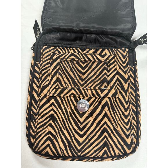Vera Bradley Mini Hipster Crossbody Purse in Zebra Tan Black - Picture 8 of 10